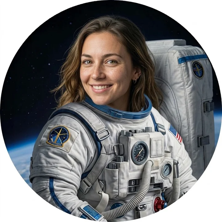 Astronaut portrait of Mia, BrandKit’s AI assistant