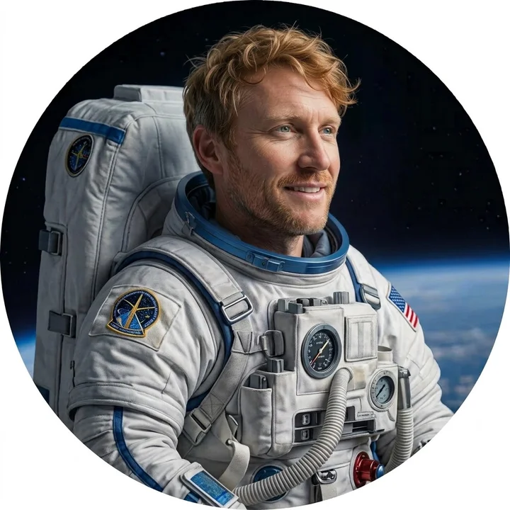 Wilfried in an astronaut portrait
